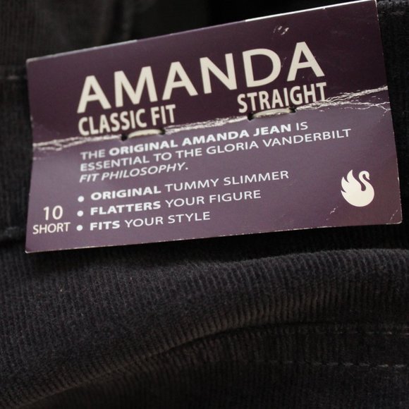 Gloria Vanderbilt 10 Short Amanda Classic Fit Corduroy Straight Leg High Waist - Picture 5 of 6